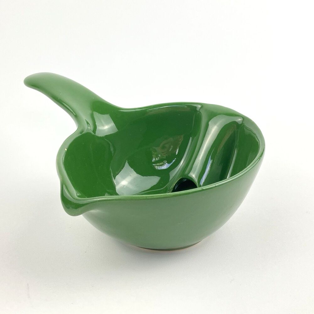 VTG 1950s Cardinal China Co Ceramic Green Gravy Boat Pottery MCM